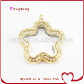 flower shape gold jewelry with crystal